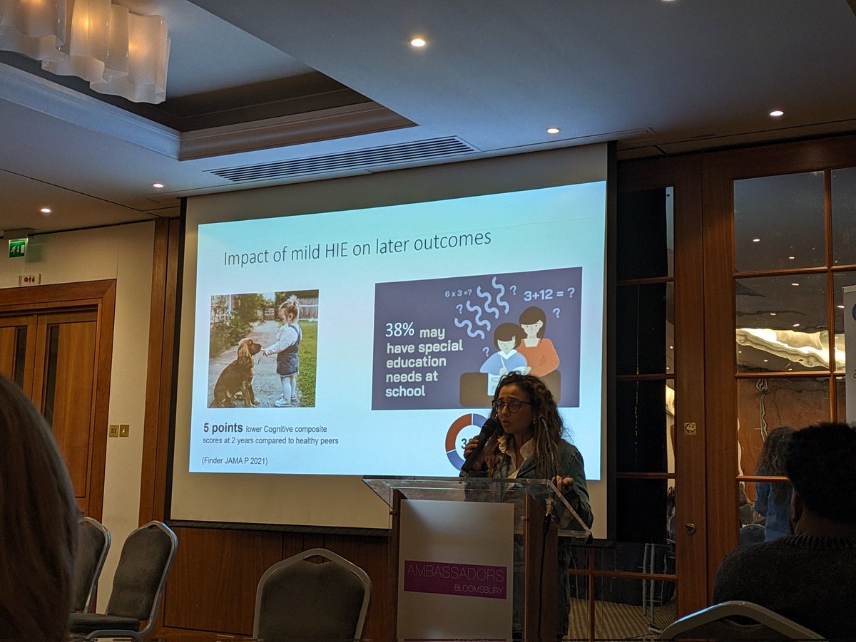 Dr Reema Garegrat sharing about the Comet trial looking at interventions to reduce HIE in babies at the #SENeonatal event. Such important work with lasting effects for those babies as they grow up and navigate school and life.