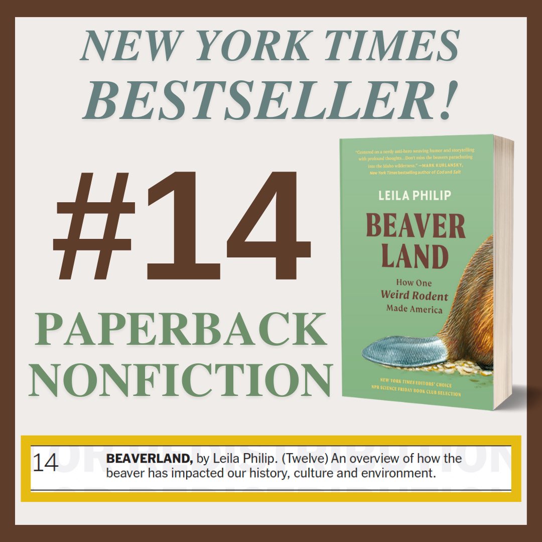 Go Beavers, Go!

Beaverland just entered week 3 on the New York Times Best Seller list. Thank you everyone for supporting this book's journey!