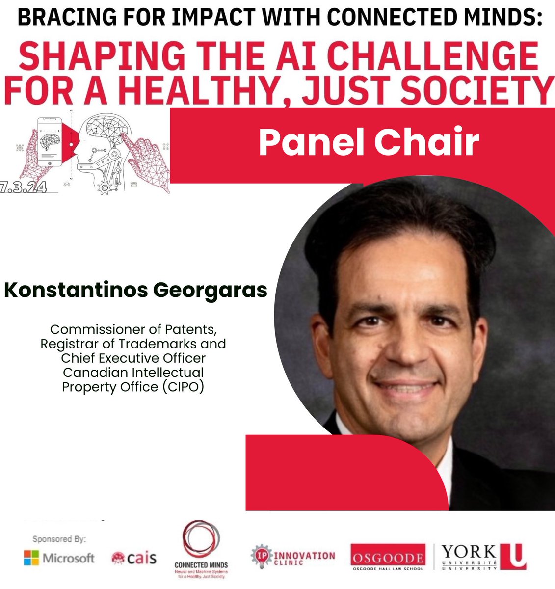 🌟 We're honored to have Konstantinos Georgaras as one of our distinguished panel chairs at the upcoming Bracing for Impact with Connected Minds conference on March 7th at OneEleven in Toronto! Registration closing soon. Secure your spot.  Register here: yorku.ca/research/cais/…
