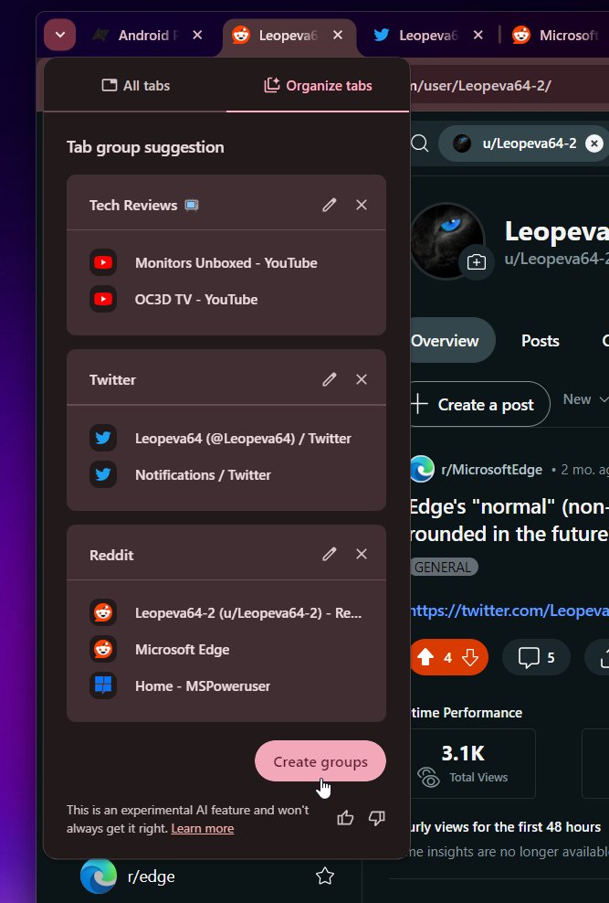 Leopeva64's tweet image. The button to create multiple tab groups is now available in Chrome Canary, but it doesn&apos;t work yet:

uploads.disquscdn.com/images/2ad521e… 
.
