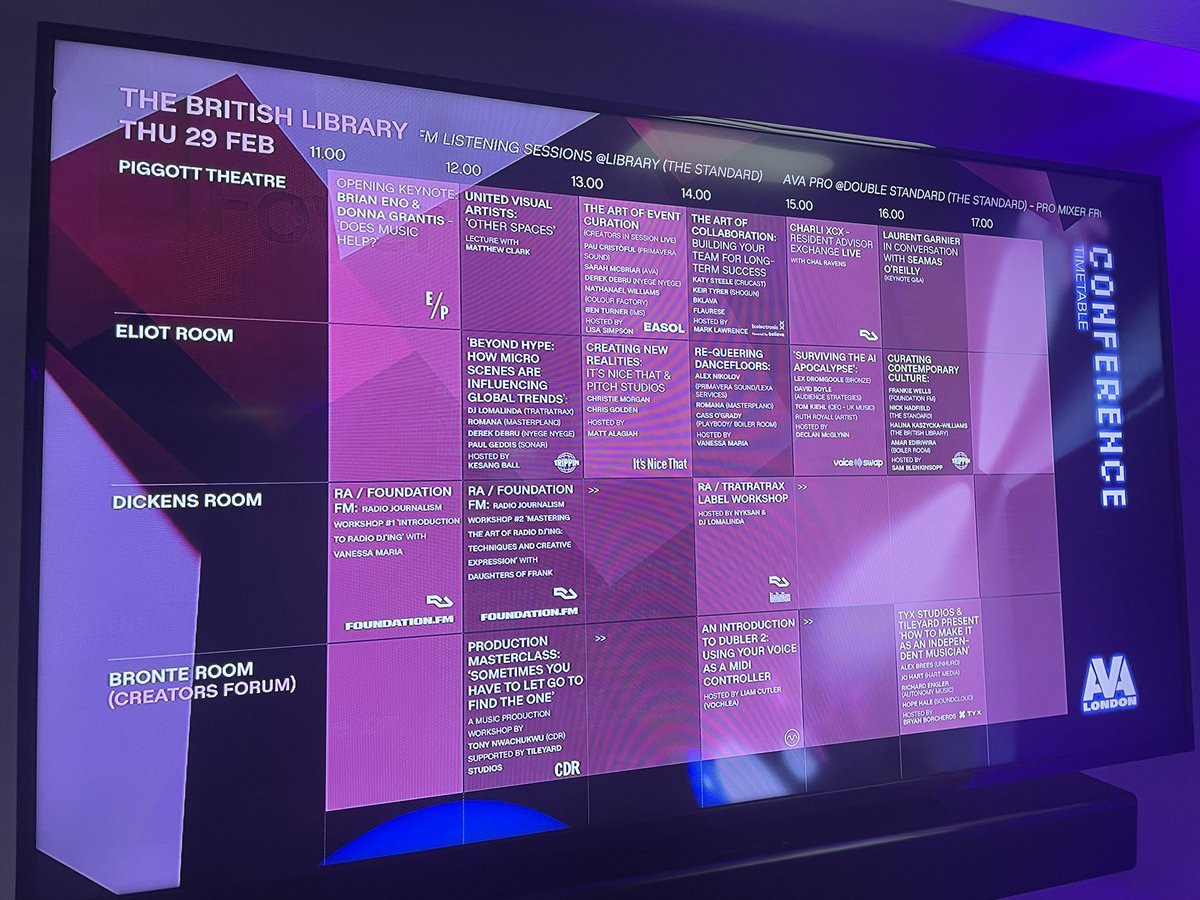 audiocarousel's tweet photo. Excellent conversations and workshops ahead @AVAFestival_ @britishlibrary #avafestival #musicindustry https://t.co/zBXSBN2FX1