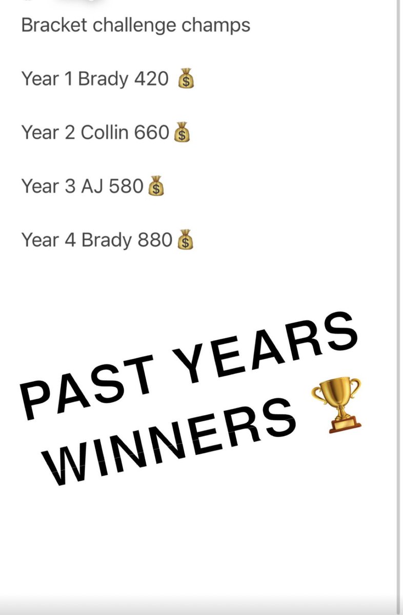 Bracket challenge year 5 🏀🏆💰