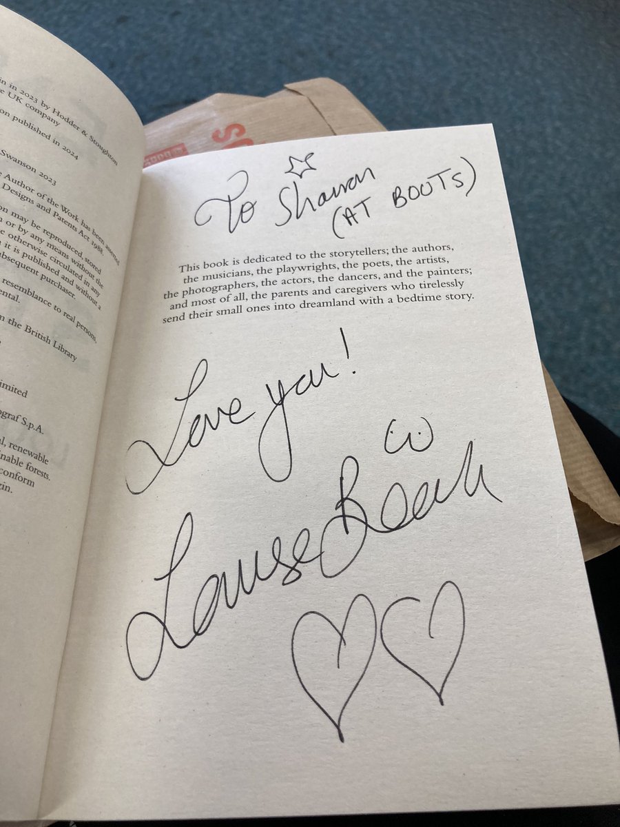 Thank you @LouiseWriter for the chance to fangirl meeting you today and the dedication in the book 📖❤️❤️