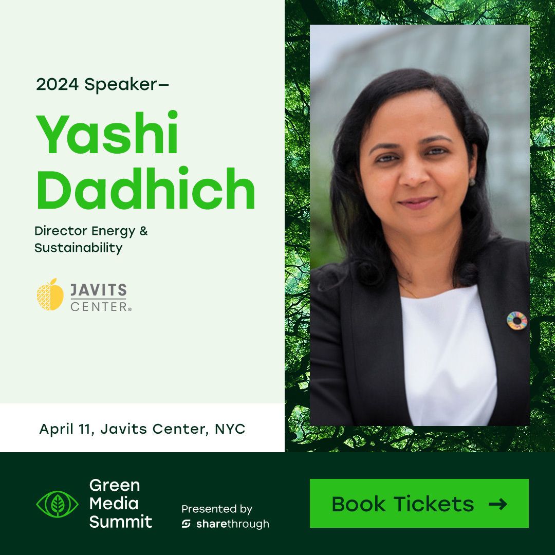 We are thrilled to announce @yashidadhich as a speaker for the 2024 Green Media Summit in NYC. Yashi leads the Javits Center's award-winning sustainability program, which  includes the largest green roof in New York State. Register to attend: greenmediasummit.com