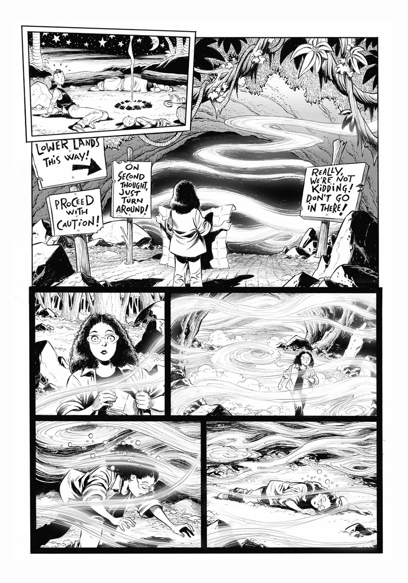 Here's a page of LAYLA IN THE LANDS OF AFTER art from the brilliant Shawn McManus... ...part of the @spellboundcomic DeMultiverse Phase Two: second chapters of all five DeMultiverse books—coming soon to Kickstarter!