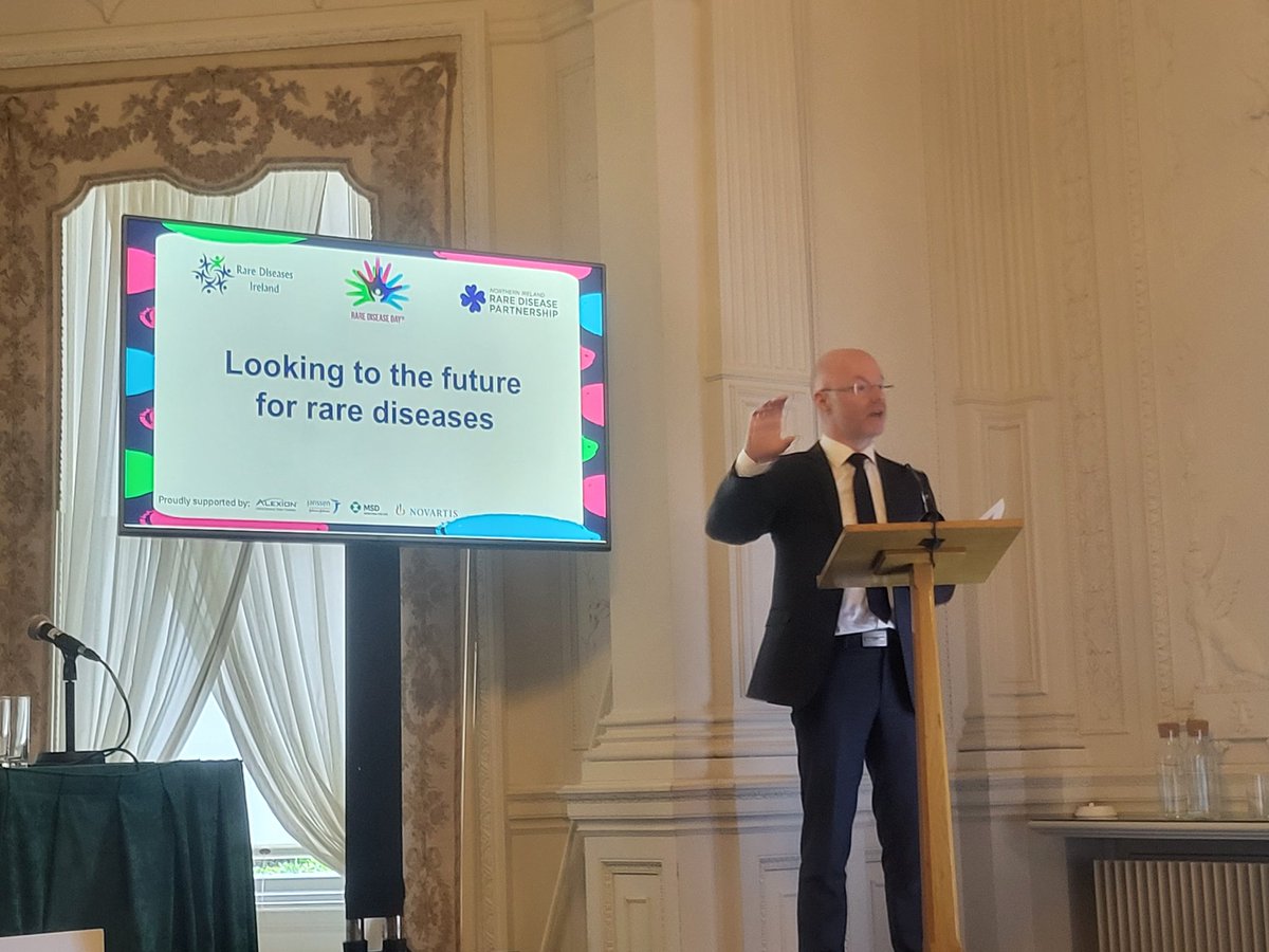 Minister for Health @DonnellyStephen speaking at #RareDiseaseDay conference. 'Having a coherent national strategy is key for future proofing investment in this area'. @IPPOSI @RareDiseasesIE @HRCIreland @rareireland @eurordis
