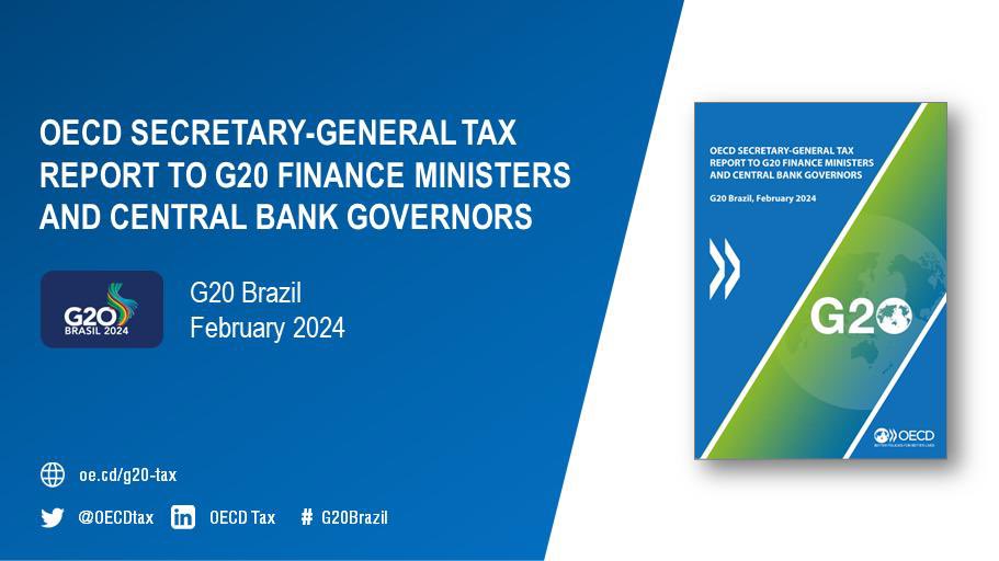 Mathias Cormann (@mathiascormann) on Twitter photo My latest update to <a href="/g20org/">G20 South Africa</a> FMCBG in 🇧🇷 sets out the latest on the Two-Pillar international tax reform package, tax transparency and our other important tax policy and administration related work.
Read more ➡️ oe.cd/5qB
#G20Brazil #G20 My latest update to <a href="/g20org/">G20 South Africa</a> FMCBG in 🇧🇷 sets out the latest on the Two-Pillar international tax reform package, tax transparency and our other important tax policy and administration related work.
Read more ➡️ oe.cd/5qB
#G20Brazil #G20