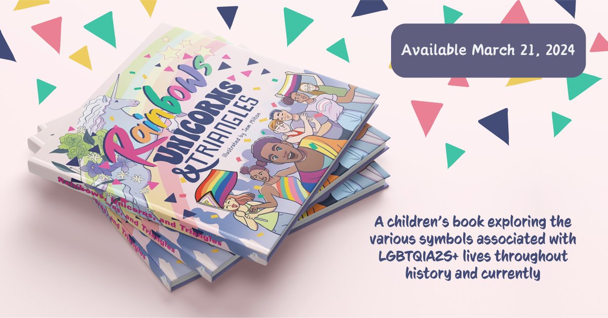 'This non-fiction book is a simple yet great introduction for children to common symbols/icons from LGBTQIA+ history.' - NetGalley Reviewer 🌈Pre-order Rainbows, Unicorns & Triangles now: bit.ly/3HYFdZ0 #LGBTQChildrensBooks #PictureBooks