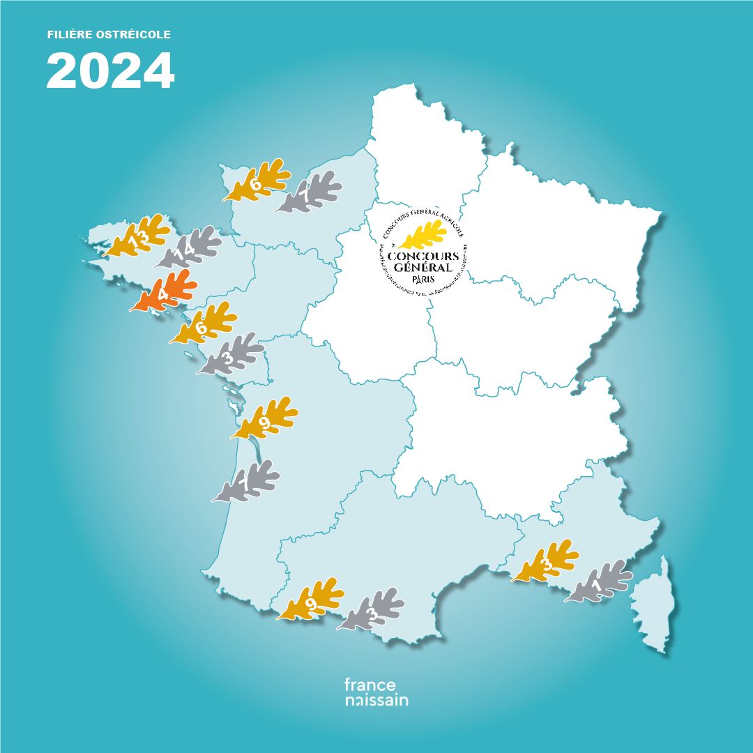 Une France qui brille grâce à la qualité de ses #huîtres! 🦪Félicitations à tous les participants du <a href="/cga_paris/">Concours Général Agricole</a> et bravo aux médaillés! 👏 #ostreiculture #SalonDeLagriculture