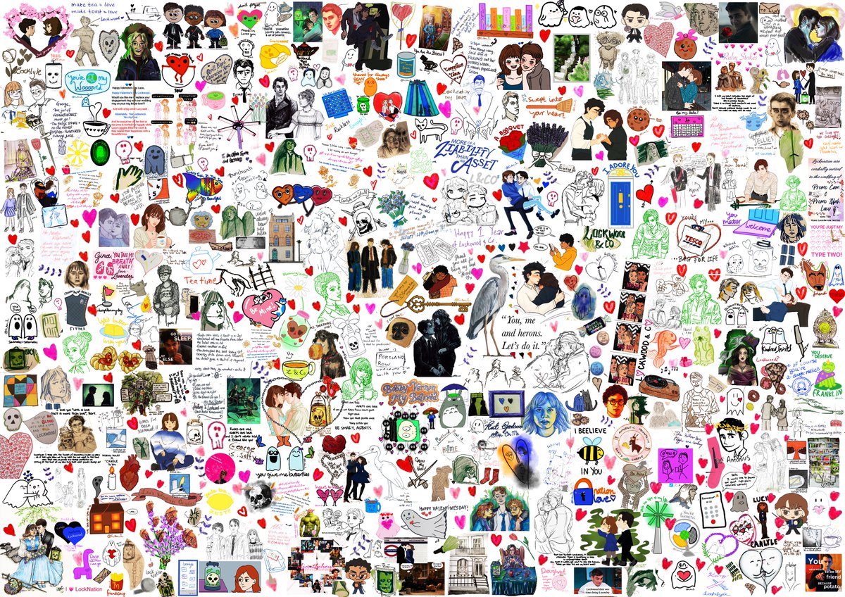 lavenderghostco's tweet image. THE VALENTINES THINKING CLOTH!!

An ASTONISHING 1,375 DOODLES from LockNation agents, all gathered together to create something beautiful! 😍🖤💙🧡✨

Thank you all SO MUCH for always joining in!! it means the WORLD to me!!  🥹🫶💖

#SaveLockwoodandCo
#VirtualThinkingCloth5