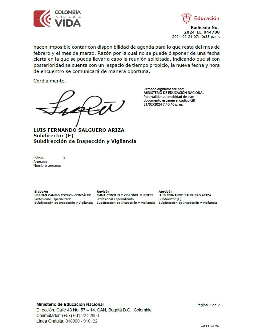 Ministra <a href="/AuroraVergaraF1/">Aurora Vergara-Figueroa, Ph.D</a> con preocupación y algo de indignación vemos que nos niegan por agenda reunirnos sobre la urgencia manifiesta de la destrucción de la <a href="/UAutonoma/">Universidad Autónoma del Caribe</a> por parte del señor <a href="/maumolinares/">Mauricio Molinares Cañavera</a> , pero sí estará en Barranquilla el día de hoy atendiendo su agenda