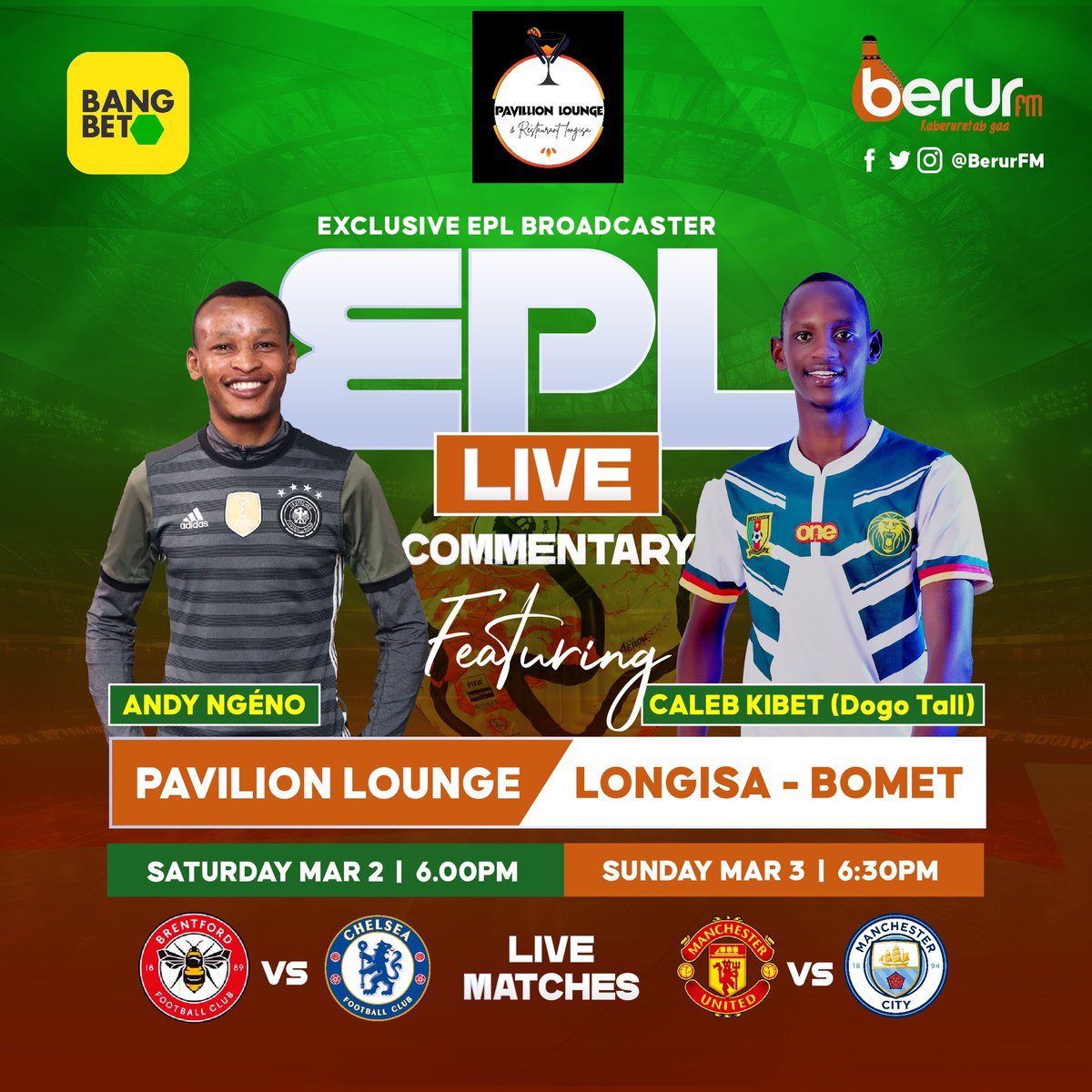Pikab Bomet ongetuyenchi Longisa en Pavilion Lounge. After the match there'll be live performances by Vicky Brilliance & Light star man of Style. #HomeofEPL