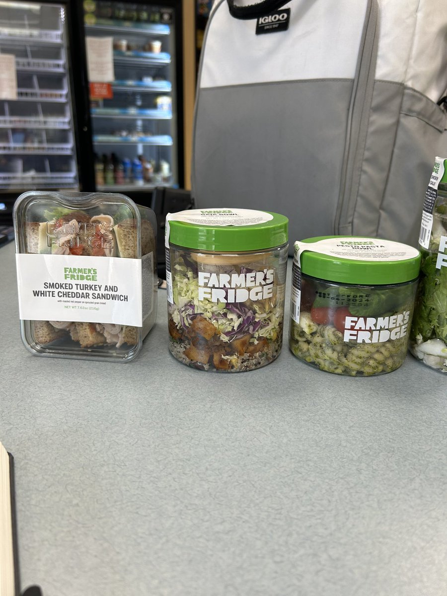 Vending machines have come a long way!! @FarmersFridge now vending at @txst - the pesto pasta salad was delicious- @txstrrc🤔.