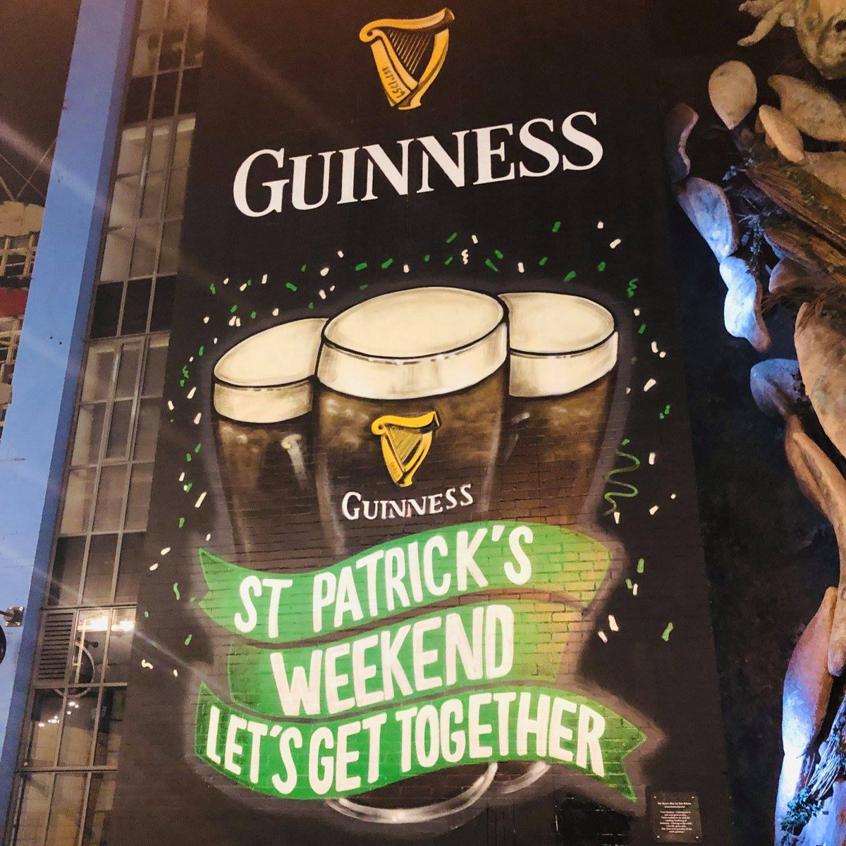 The days are counting down til #DigbethStPats... 🍀 Who remembers the Guinness mural on Gibb Street? 🍺 We can't wait to open our doors for the St. Patrick's festival again this year, sláinte Digbeth!