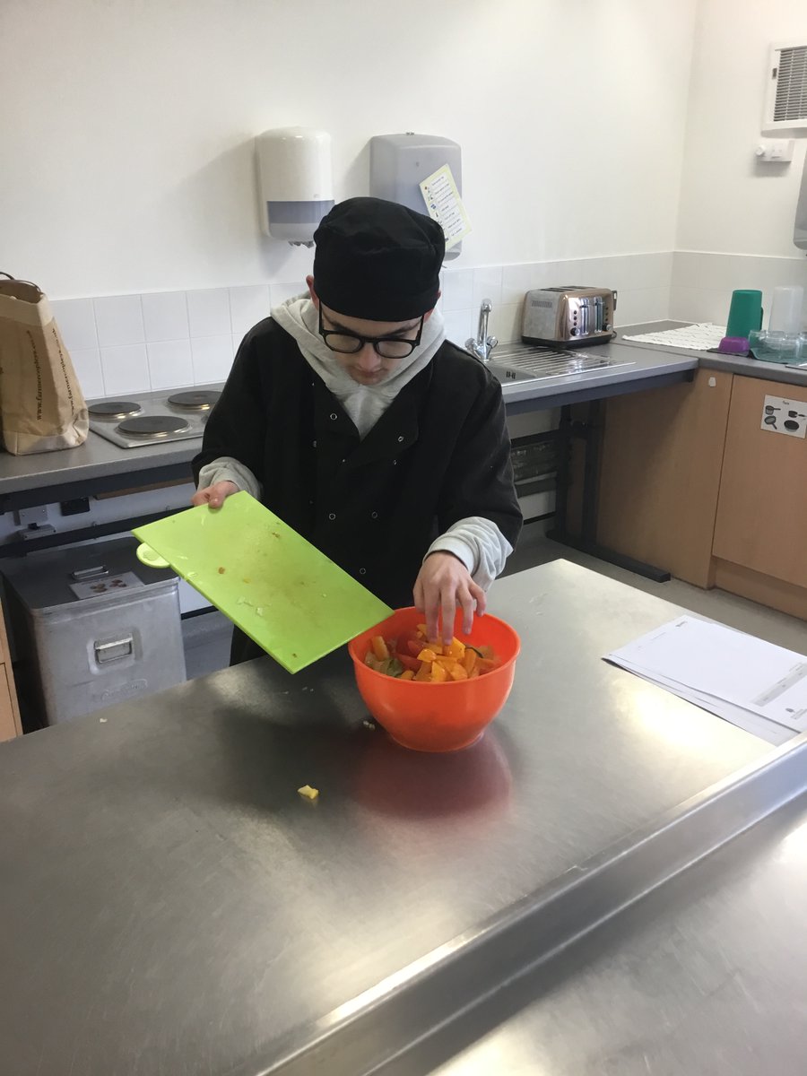 Matt has been a superstar this morning working in the kitchen helping us to get ready for lunchtime in the Sixth Form.