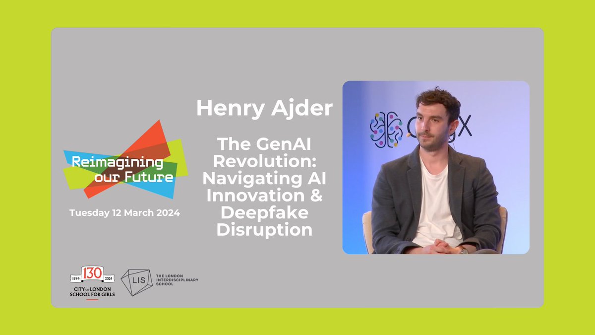We're thrilled to share that our first keynote speaker for #ReimaginingourFuture is @HenryAjder, a trailblazer in the realm of generative AI and synthetic media. Henry will be diving into the exhilarating world of AI innovation - we can't wait!