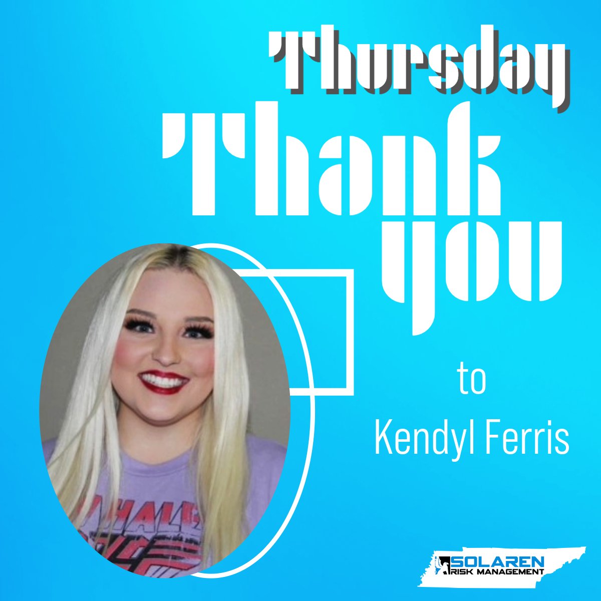 Welcome back to another #ThursdayThankYou with Solaren! Today we are highlighting the efforts of one of our Traffic Flaggers, Kendyl Ferris.
