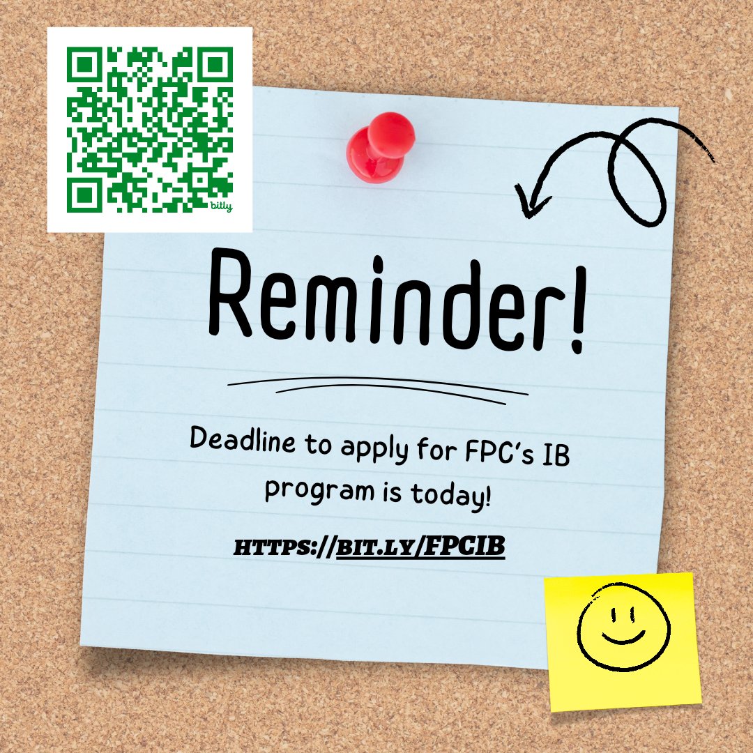 Last day to apply for FPC's IB program!