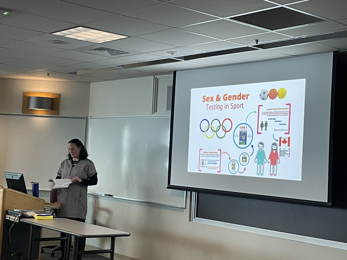 St. FX’s @charweaving is at @smuhalifax today delivering an #artswithimpact lecture on fairness and justice in women’s sport re: sex-verification and trans inclusion. With co-author P. Sailors, this work is partly approached using Sara Ahmed’s concept of the feminist killjoy