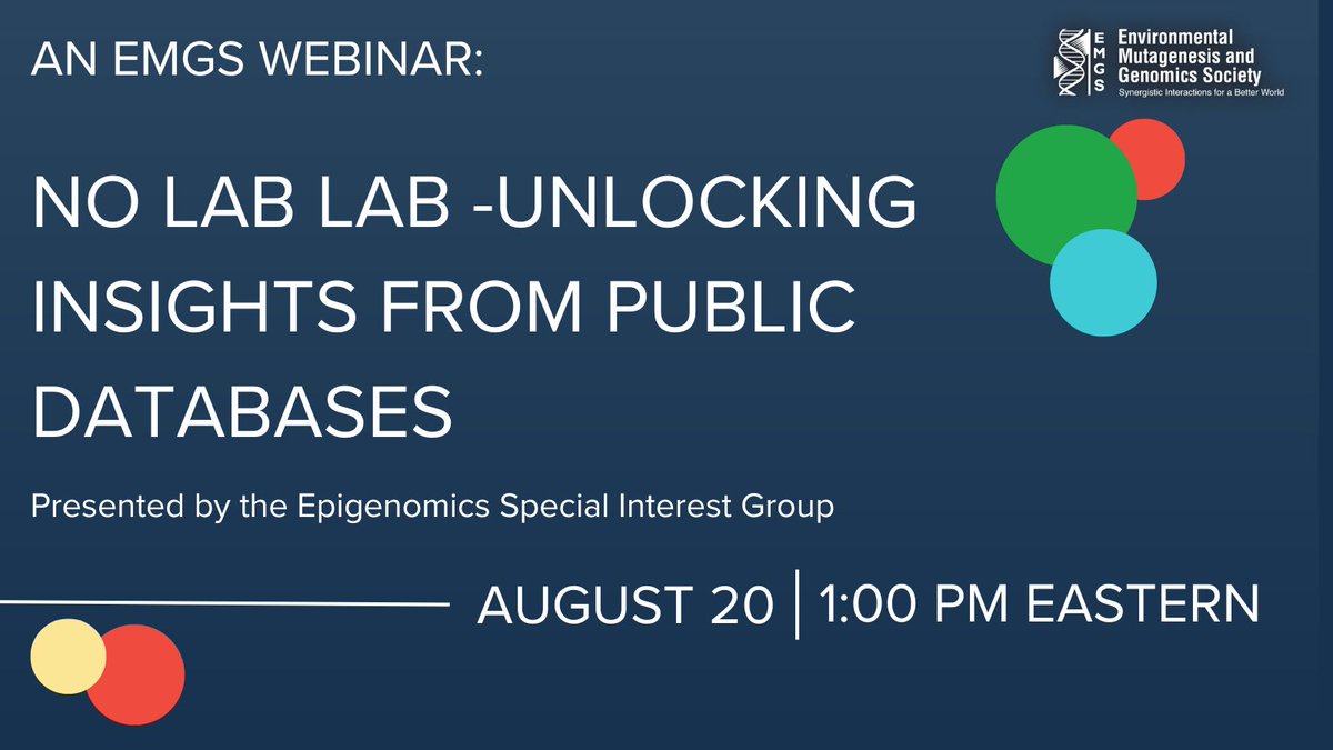 EMGS presents a new webinar: No Lab Lab -Unlocking Insights from Public Databases, instructing researchers and institutions on how to leverage and optimally utilize publicly available data.

Register Now: emgs-us.org/event/NoLabLab…
