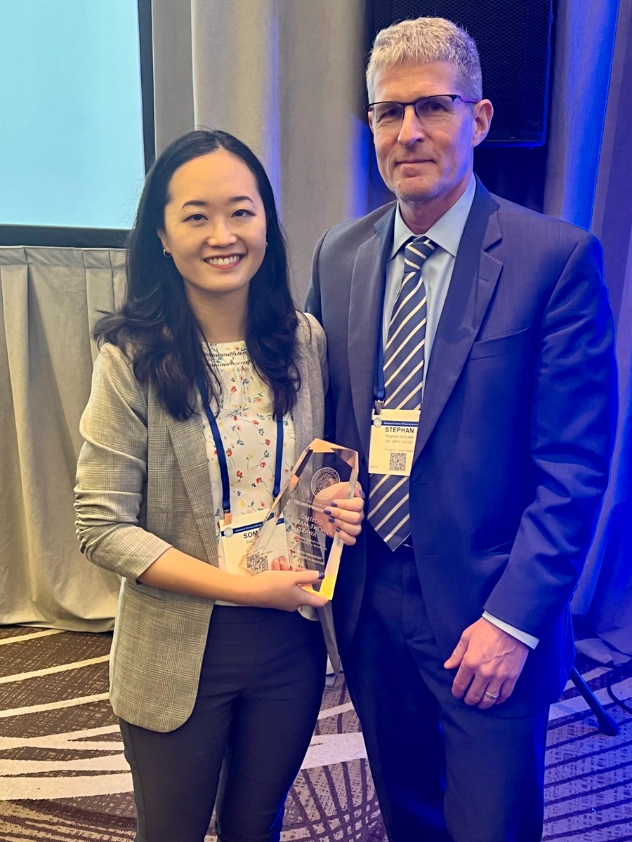 ACNS_org's tweet photo. Stephan Schuele, MD, MPH, FACNS presented the 2024 Cosimo-Ajmone Marsan Award to Somin Lee, PhD during the #ACNS2024 afternoon General Session. Dr. Lee received this award for her paper titled “Manifestation of Hippocampal Interictal Discharges on Clinical Scalp EEG Recordings." https://t.co/SLCHpmixPR
