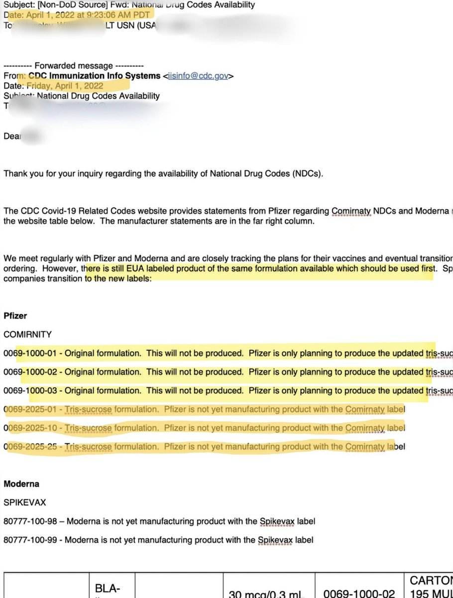 ted_macie's tweet image. THE APPROVED SHOT NEVER EXISTED. 
I can prove that in one minute, I am the administrator at a Naval Clinic. 
And they never intended to make it. The DoD order was illegal to execute. We've been saying this since 2021. #MilitaryAccountability