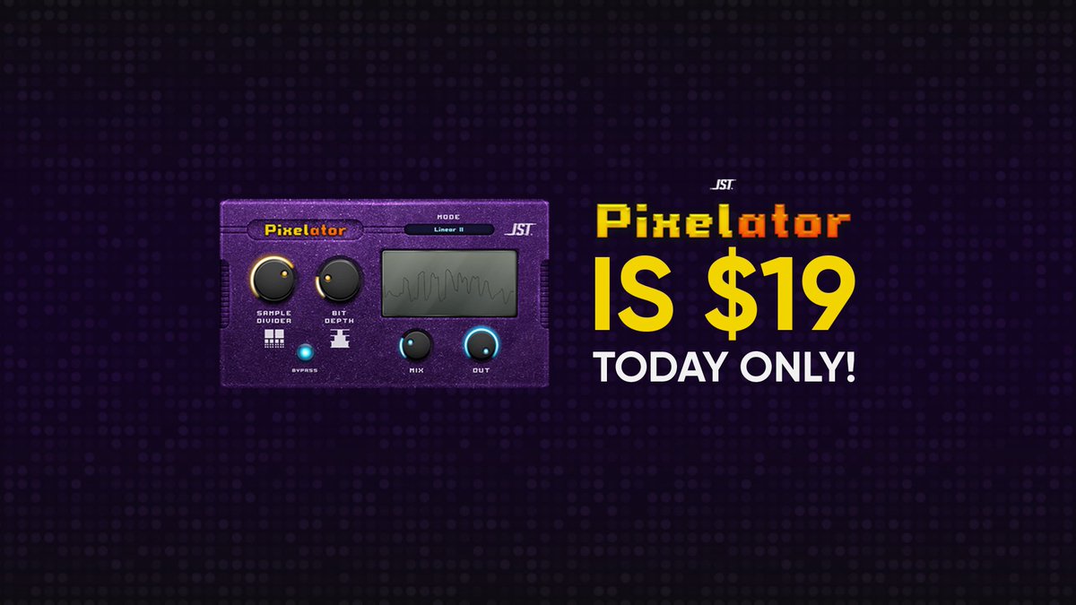 Pixelator is $19 TODAY ONLY! 😱🤯 This plugin an ultra-precise bitcrusher for sound design and music production. 🔗 joeysturgistones.com/products/pixel…