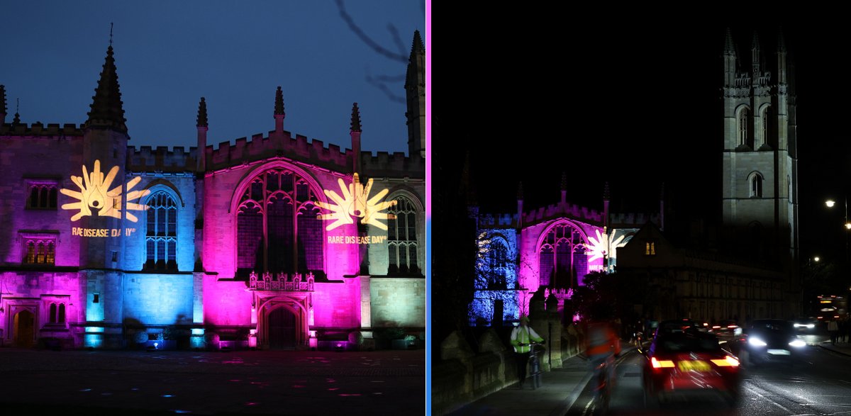 Tonight, we are shining a light on <a href="/magdalenoxford/">Magdalen College</a> to raise awareness for the 400 million people living with #raredisease. To address unmet need in rare disease, we drive cutting-edge breakthroughs to clinical impact for patients #RareDiseaseDay2024