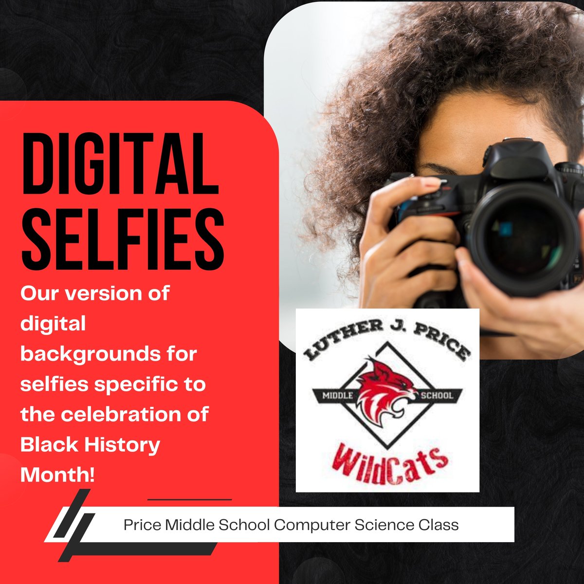 PriceCSRobotics's tweet image. 2day 4 our
@PBLWorks
entry event we explored how we could celebrate black history by lifting up each other and our community! We made these cool digital backgrounds and took selfies, then we made ourselves into stickers, &amp;amp; here is what we came up with!
@PBS_Atlanta
@APSPrice