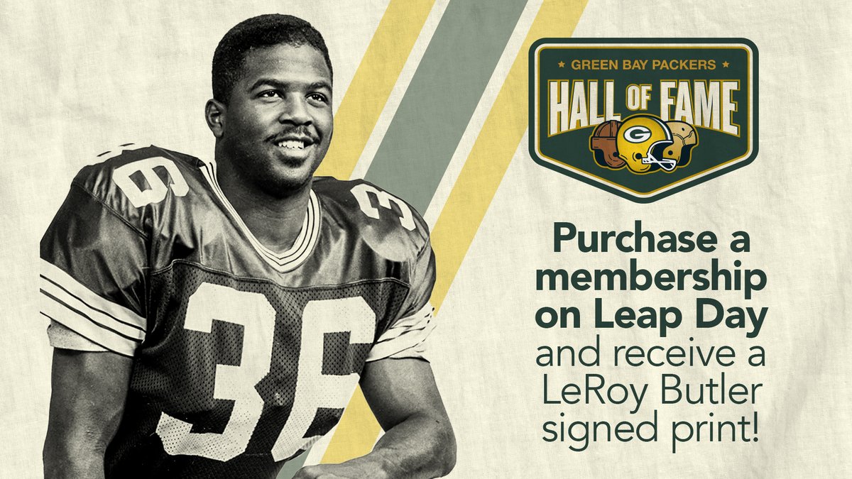 In honor of Leap Day, for every #Packers Hall of Fame membership purchased on Feb. 29, you'll receive an autographed image of @leap36! ✍️ 🔗: pckrs.com/sbzqx28y