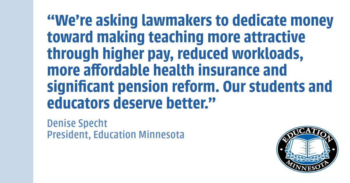 NEW: Education Minnesota calls on Legislature to invest $3.7 billion budget surplus in educators and students  edmn.me/3SZFvnD#mnleg #edmnvotes