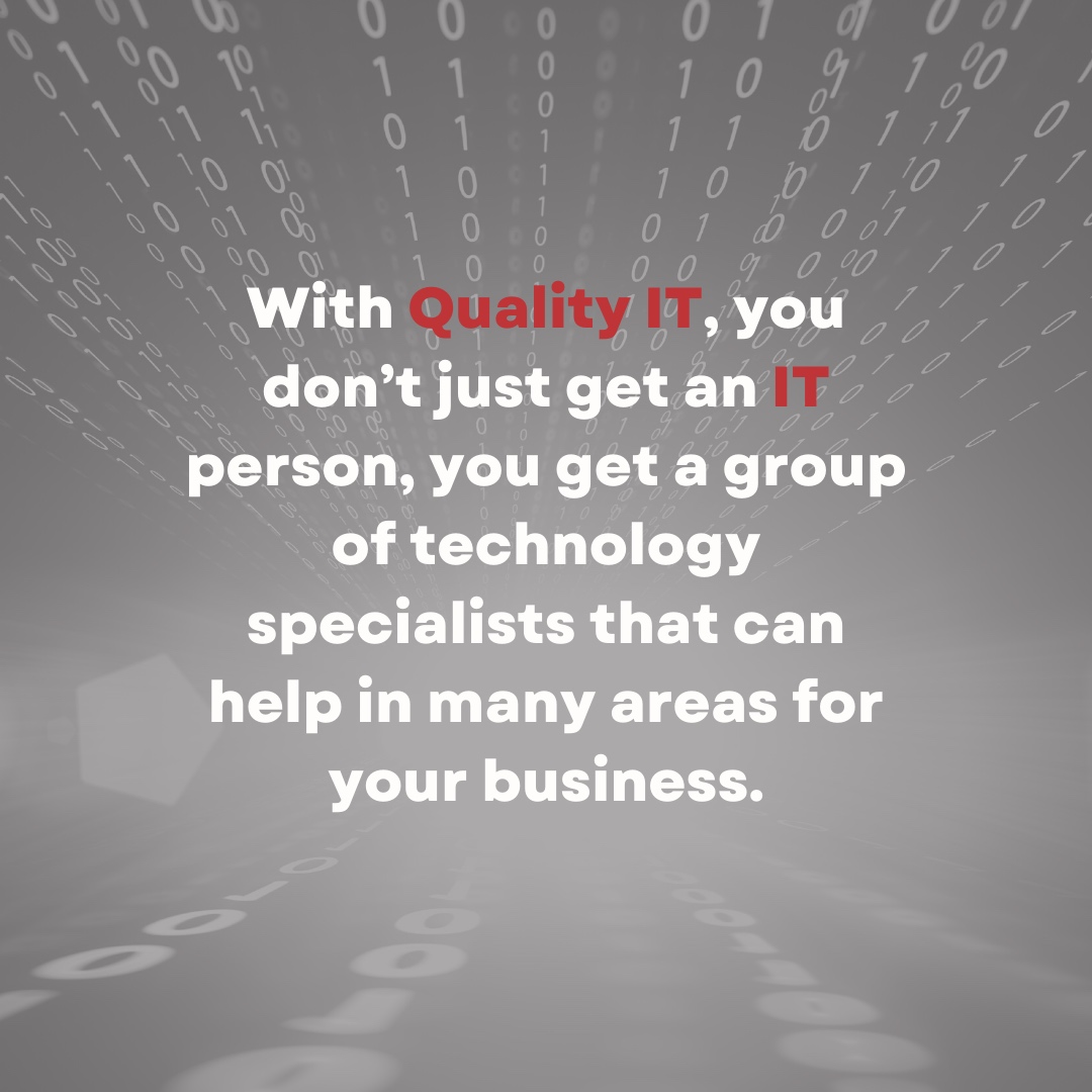 Choosing the right IT company can be daunting, but at Quality IT, we make it simple. Our name speaks to the exceptional service we deliver. #QualityITFamily #TechSupportWithACare #QualityIT#IT