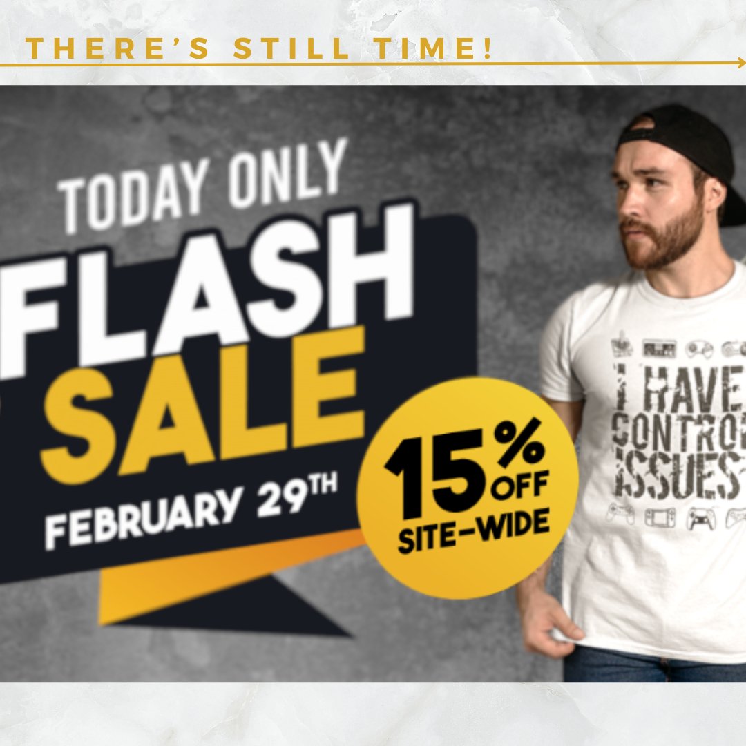 TachticCo's tweet photo. 🚨There is still time! Take advantage of the Flash Sale of 15% SITE-WIDE TODAY ONLY!🚨
#geeksunleashed #unleashyourcreativity #flashsale #leapday #leapdaysale #gamermerch #lifestylewear https://t.co/bS42XfB7ME