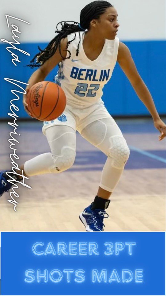 Congratulations @LMerriweather22 for breaking Maddie Goodman’s career record for 3 pointers made, knocking down 95 3’s over her four years for @ladybearsbbk 🎯🎯🎯@Todd_spinner @BerlinBearsAD #HardWorkPaysOff #TEAM #ClawsUp