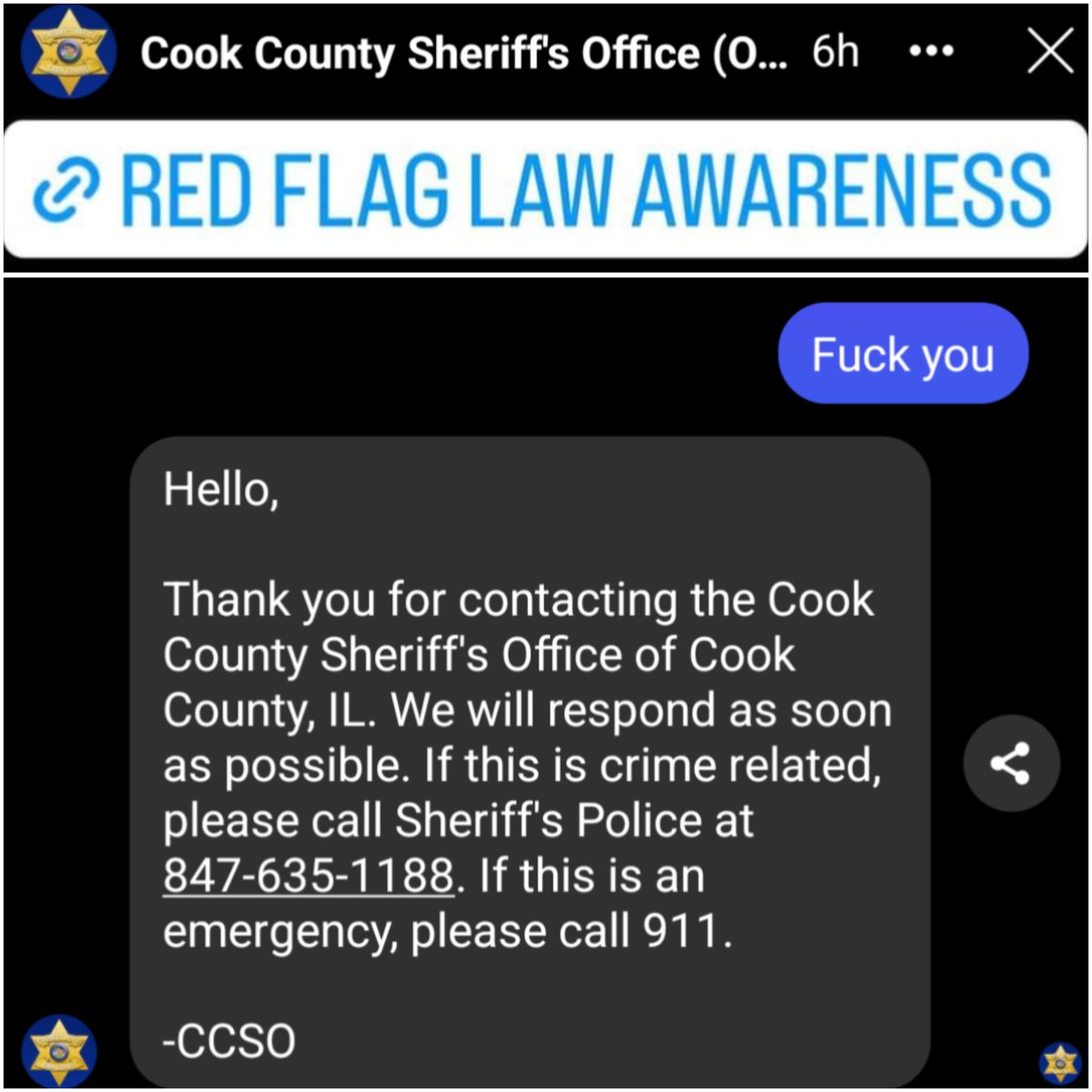 Hey Sheriff @TomDart

Now you know.

#redflag #crookcounty #guncontrol