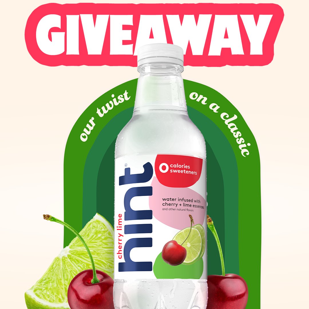 It's #giveaway time! Celebrate the arrival of our twist on a classic by winning a FREE case of Cherry Lime! 🙌 RT this tweet for a chance to win. #HintWater

Giveaway ends 3/8. Winner notified via DM 3/11.