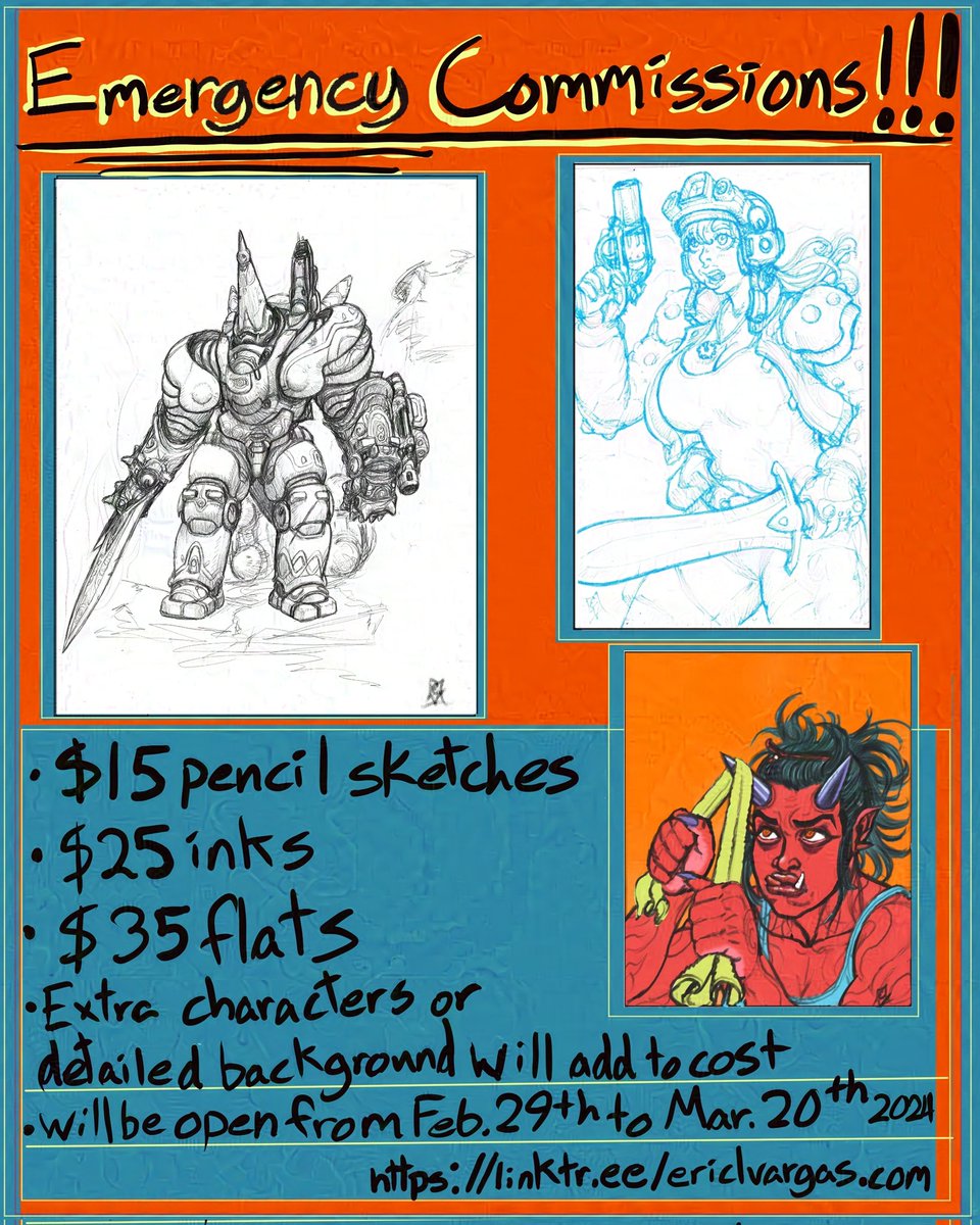 Been a bit of a rough year business-wise, so opening up emergency commissions at a huge discount for a limited time only. Please dm me if you're interested. #emergencycommissions