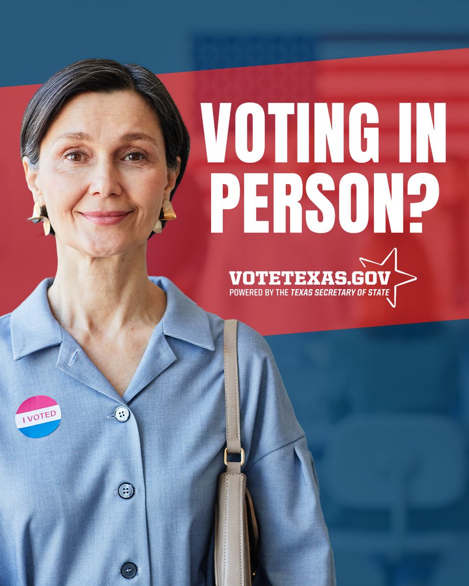 Do you know what forms of ID are required to vote in person? Visit votetexas.gov for voter ID requirements as well as polling locations.