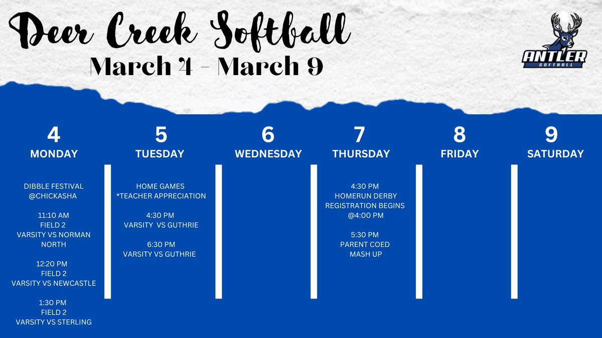 Here is where you can catch Deer Creek Slow Pitch this week ...