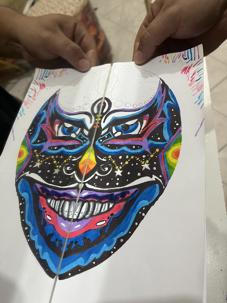 PINTURA DE MÁSCARA DA TURMA NADA MAL DE REALENGO 🎭✨🤫 desenhada e pintada ..