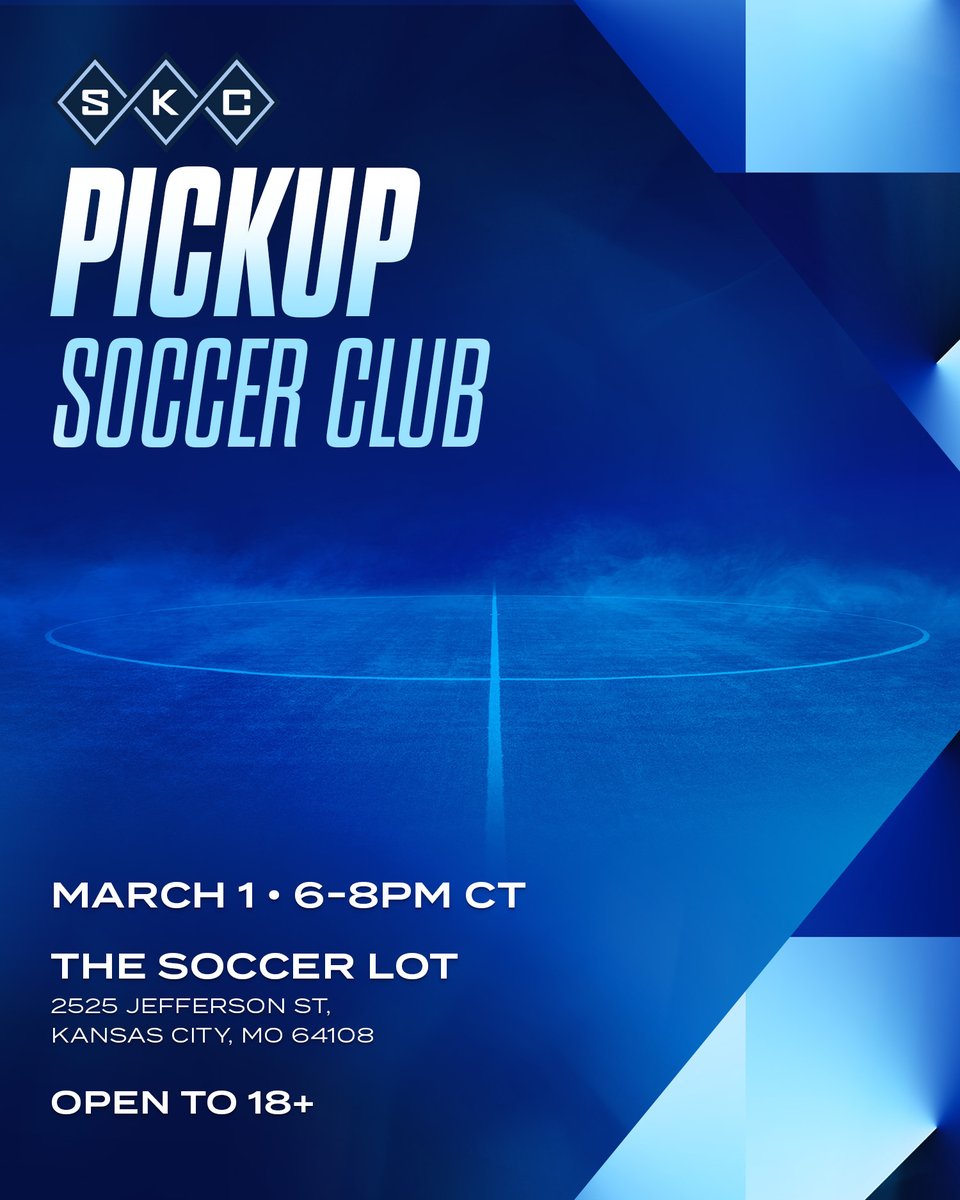 Pickup soccer is back! Join us for our first pickup soccer event of the year and jump in the home opener week fun ⚽ 

⚽ FREE pickup
📍 <a href="/Thesoccerlot/">The Soccer Lot</a> 
🕐 Tomorrow | 6PM - 8PM
🎟️ Ticket &amp; prize giveaways

RSVP today: sportingkc.formstack.com/forms/3_1_pick…