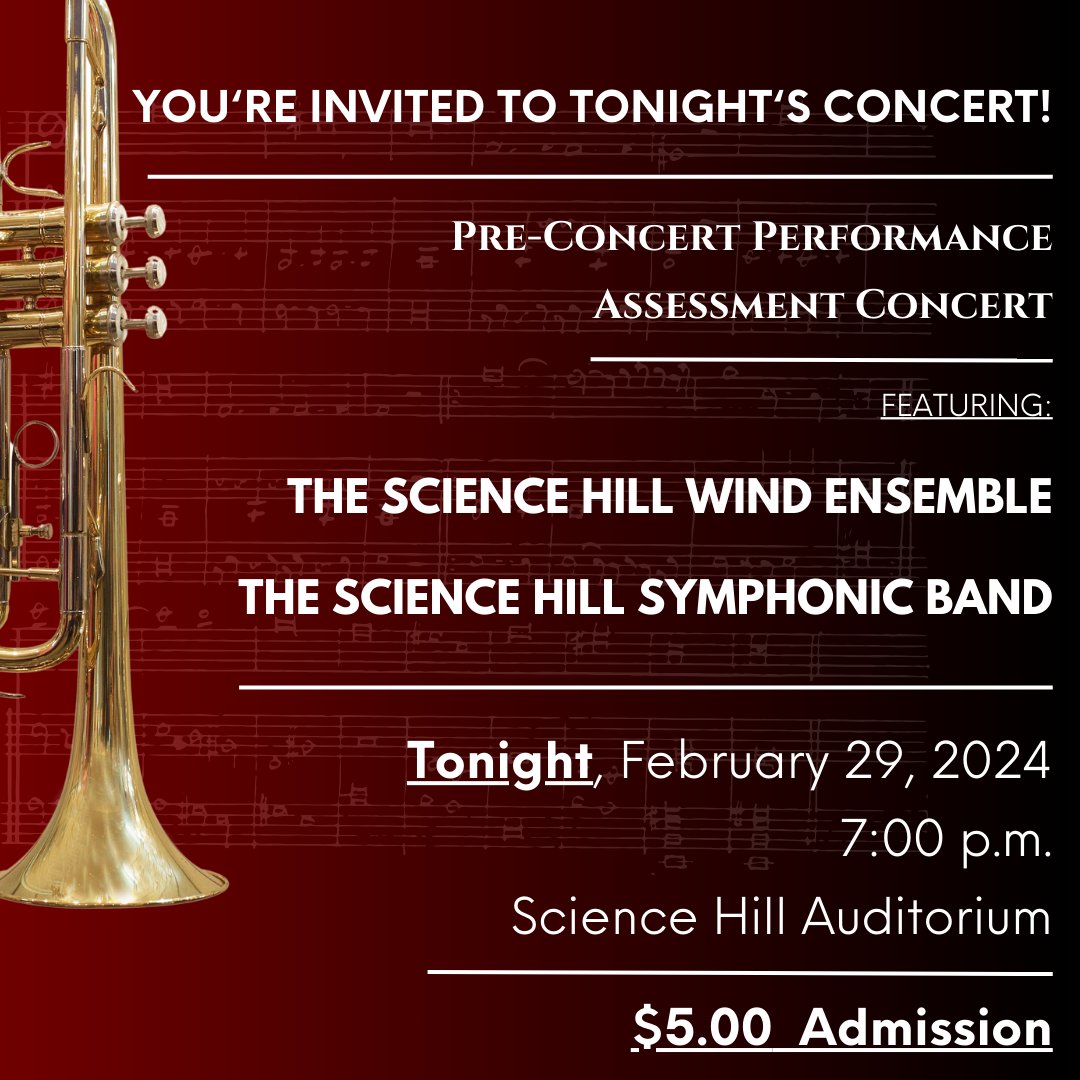 Pre-CPA Concert TONIGHT at 7:00 p.m.! $5.00 Admission - See you there! <a href="/jcityTNschools/">JohnsonCitySchools</a> <a href="/ScienceHill_JCS/">SCIENCE HILL HIGH SCHOOL</a>