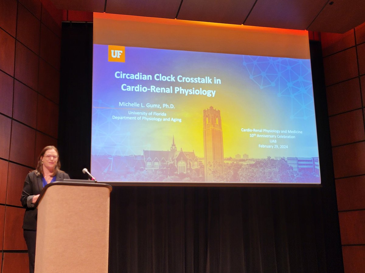 Up next the fantastic <a href="/MLGumz/">Dr. Michelle Gumz</a> taking to us about her groundbreaking work in circadian regulation of Cardio-Renal Physiology! 👏🏽👏🏽👏🏽 <a href="/UAB_NRTC/">UAB Nephrology</a>