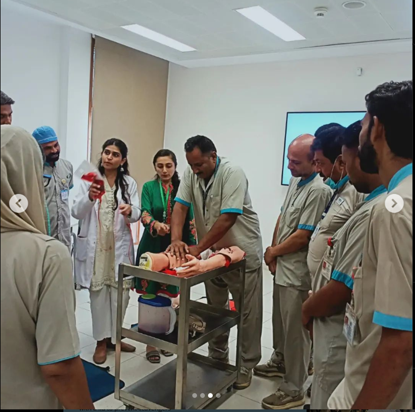 spie_aku's tweet photo. SPIE's Community Wing conducted a BLS and bleeding control workshop for housekeeping staff at AKU, enhancing workplace safety. ⛑️💼#BLSWorkshop 11/24 https://t.co/ssSw0Kb7Z8