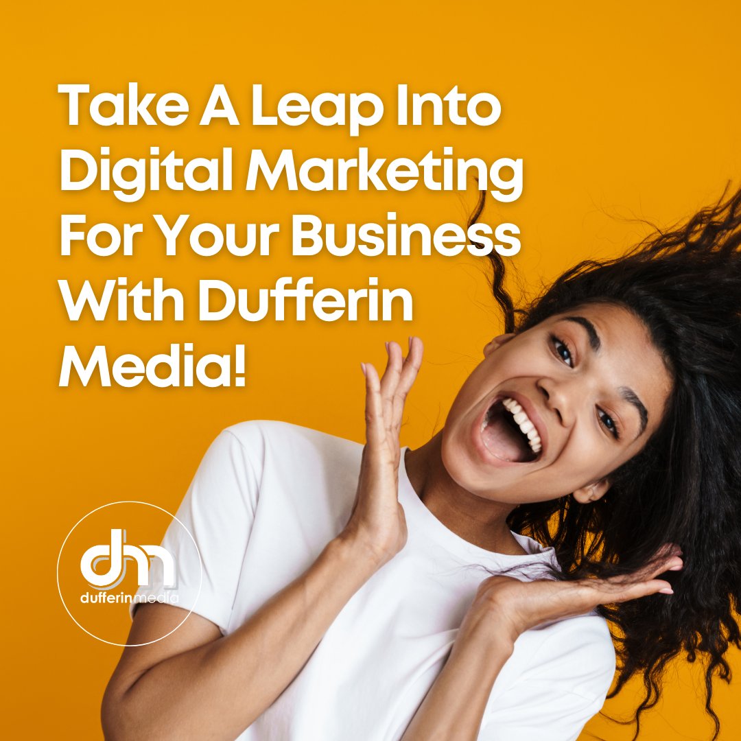 Ready to take your business to new heights? 🚀✨ Dive into the world of digital marketing with Dufferin Media's expert guidance! 💻💼 Let's Talk About What Your Business Needs to thrive in the digital era. From social media strategies to SEO optimization, we've got you covered.
