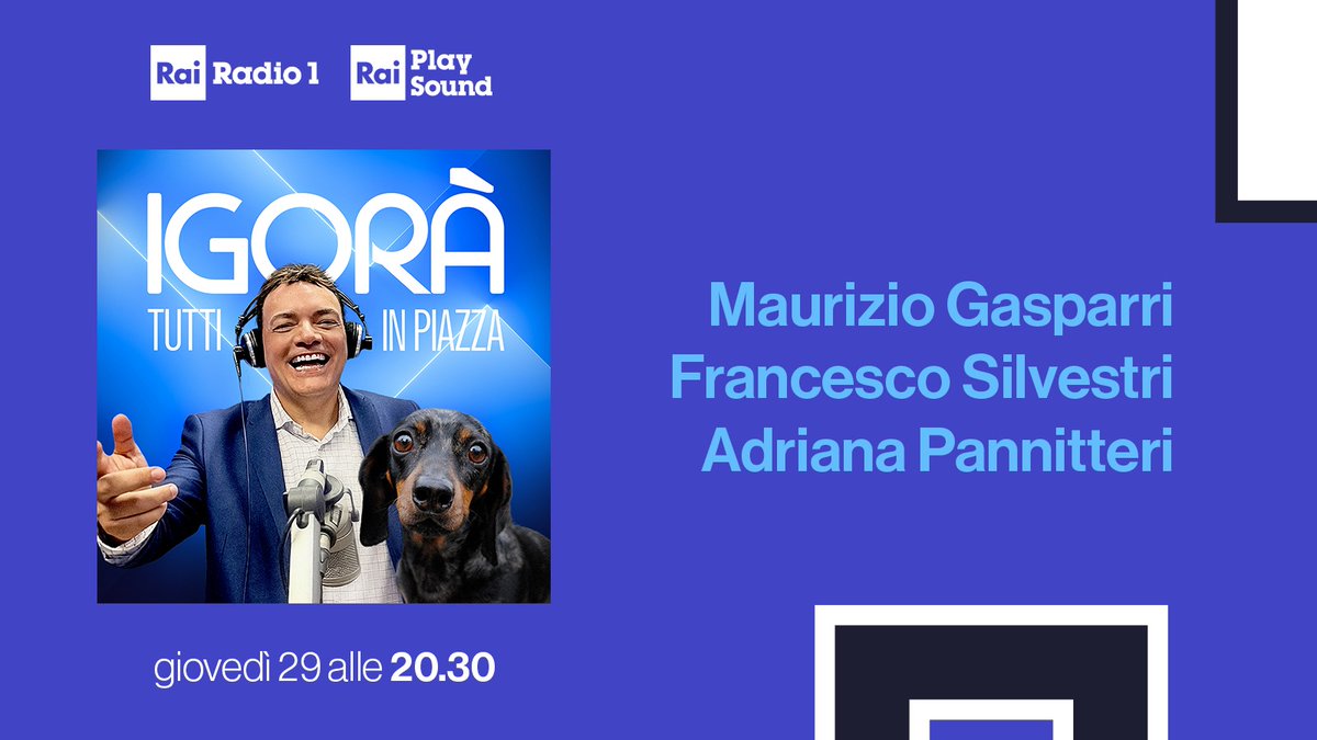 ❇️ Alle 20:30 ai microfoni di @igorrighetti ci sono @gasparripdl, @FraSilvestriM5S e @AdriaPannitteri 🎧 ASCOLTA #Igorà su #Radio1 e su @raiplaysound 👉 raiplaysound.it/radio1