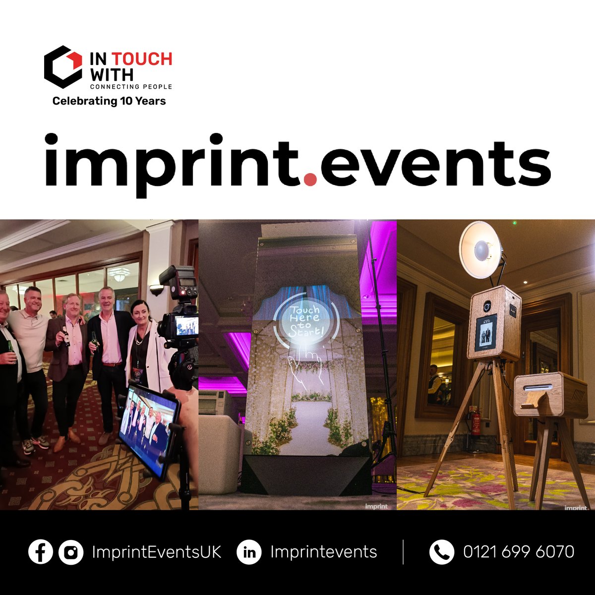 itwfamily's tweet image. Introducing Imprint Events! 🌟📸 From creative photo booths to cutting-edge virtual solutions, they&apos;re redefining event experiences. Connect today to elevate your next event! Join the #ITWFamily for innovative networking.

#InTouchWith #ITW #Networking