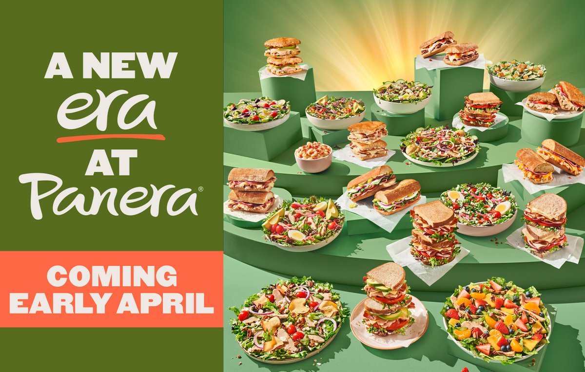 PRNFood's tweet image. A new era at @panerabread is coming this April with the company's largest menu transformation ever, filled with 9 delicious new menu items and 12 enhanced classics ➡️ brnw.ch/21wHrA2