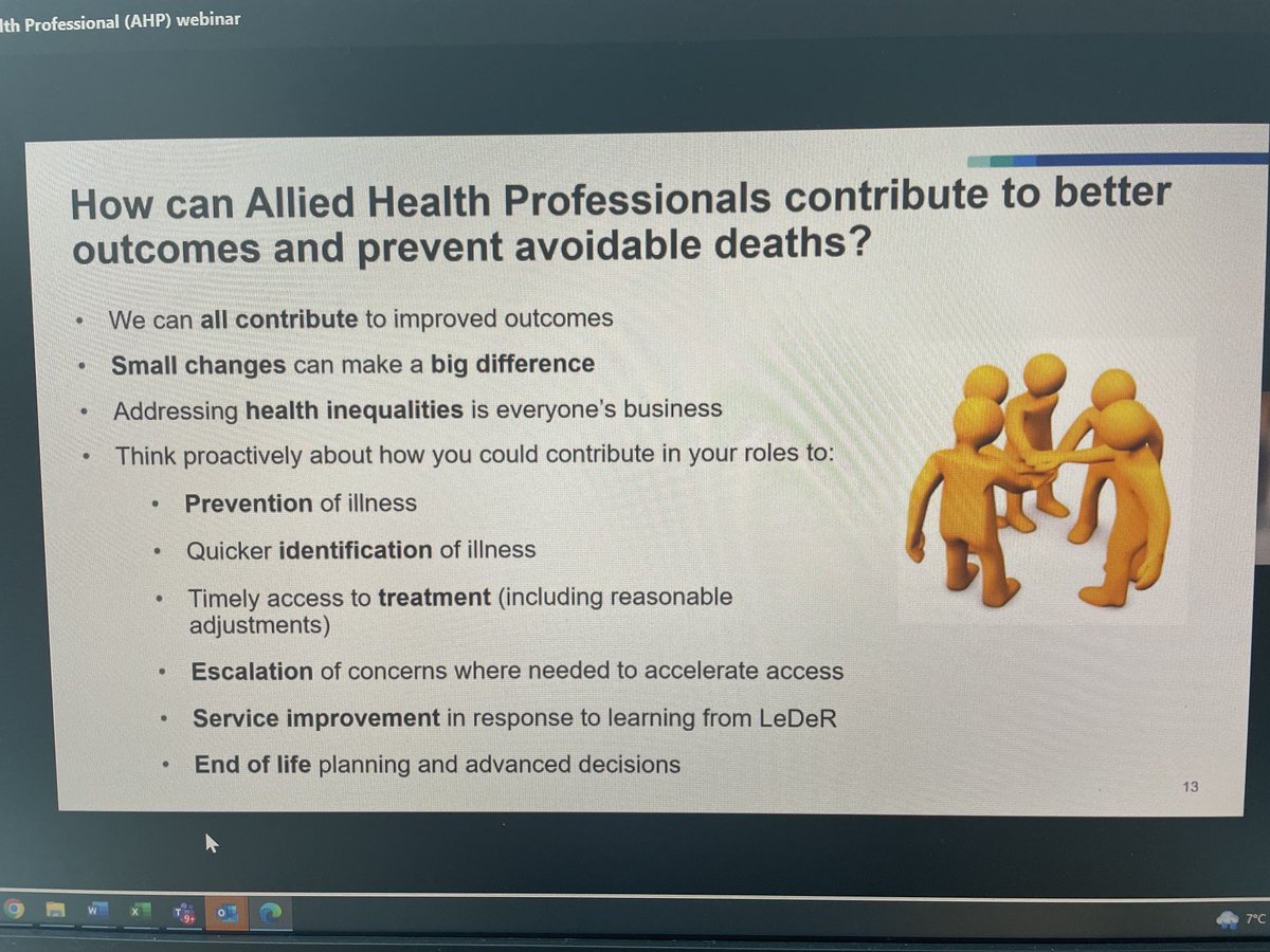 Attending the ‘Learning from lives and death - people with a learning disability and autistic people’ webinar for AHP’s this afternoon