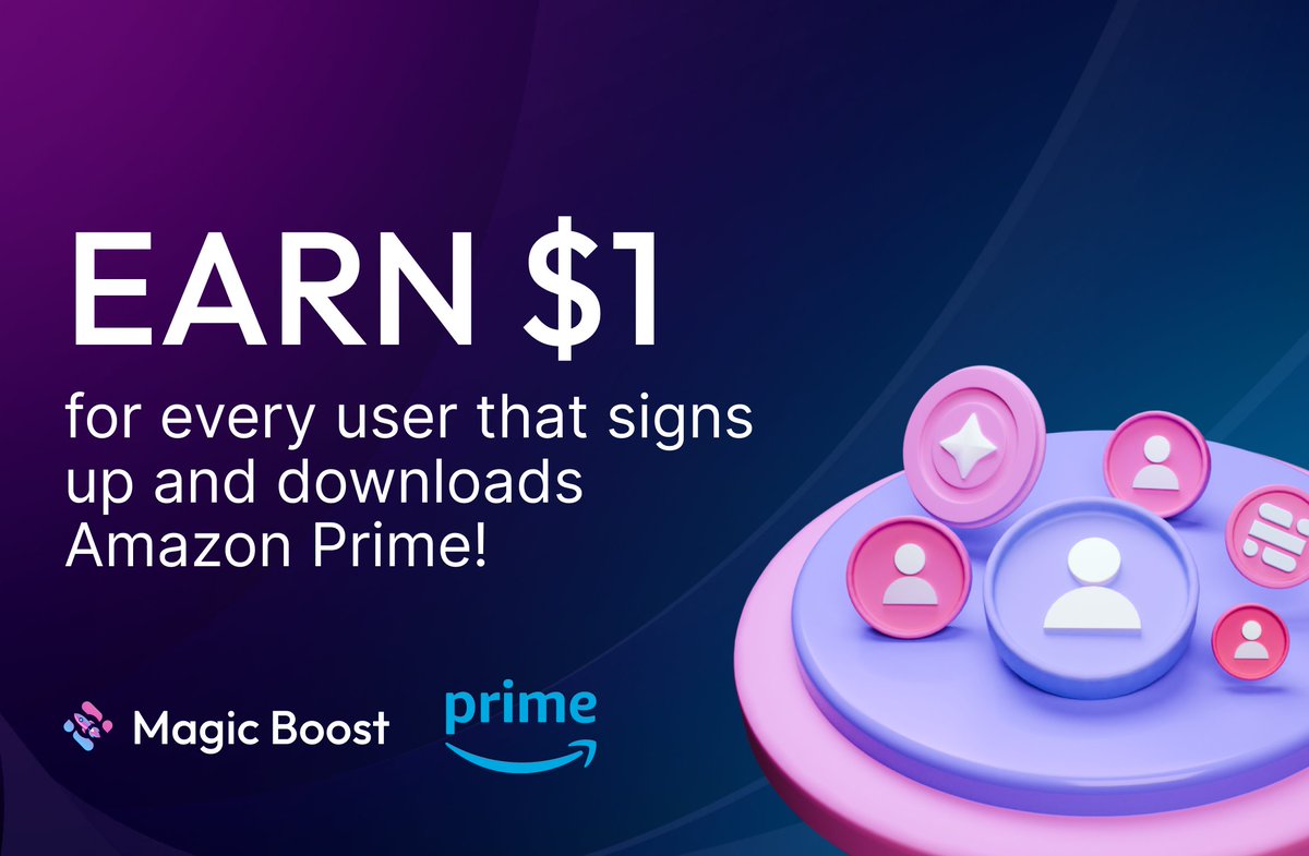 🚨 New Offer is Live on Magic Boost - #Amazon Prime BR 🚨 🤑 Earn $1 for every user that signs up and downloads Amazon Prime! 💸 Commission Amount: $1 🌎 Available: Brazil ⛔ Restrictions: Only Android users and first-time sign-ups 👉 Sign Up: magic.store/magic-boost